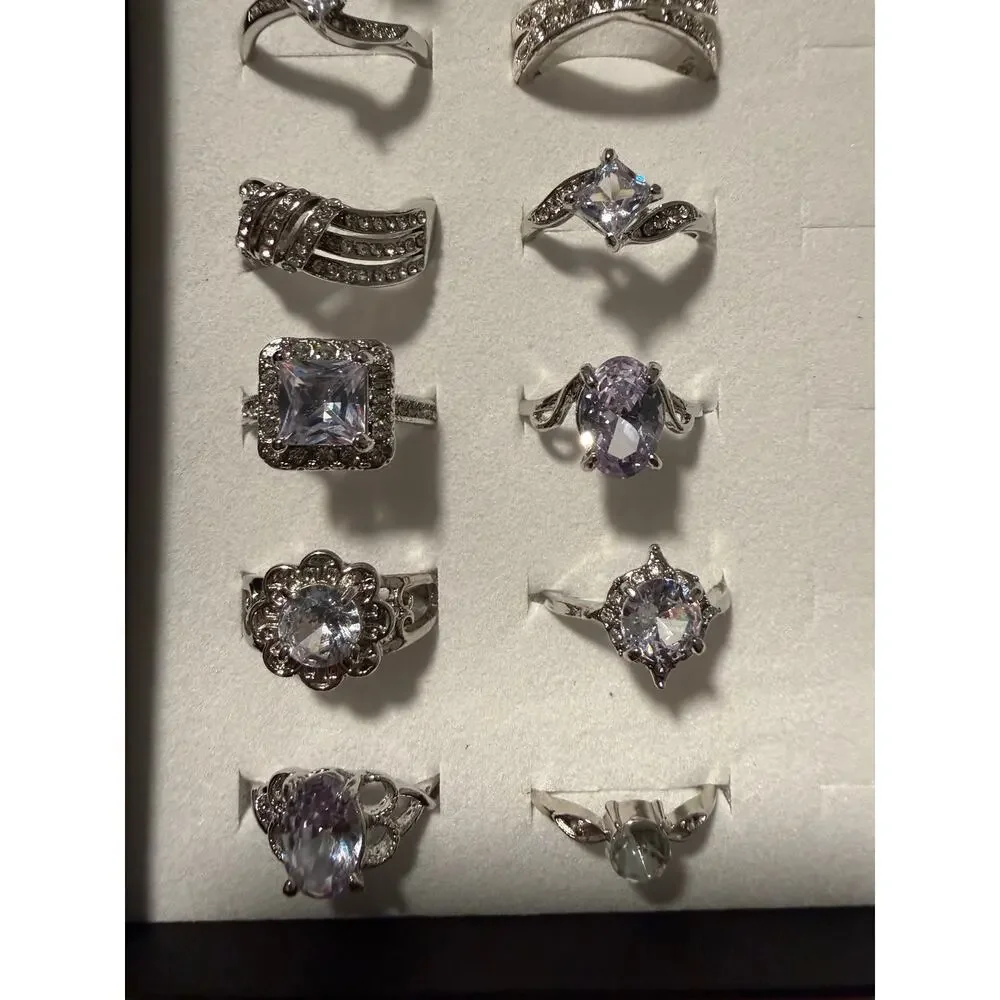 Bundle Silver Tone Beautiful Costume Rings